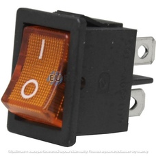 Переключатель Daier KCD1-4-201N, с подсветкой, ON-OFF, 4pin, 6A 250V, жёлтый