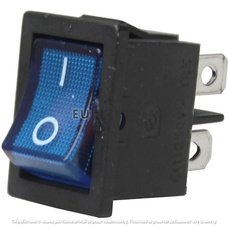 Переключатель Daier KCD1-4-201N, с подсветкой, ON-OFF, 4pin, 6A 250V, синий