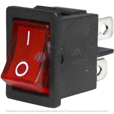 Переключатель Daier KCD1-4-201N, с подсветкой, ON-OFF, 4pin, 6A 250V, красный