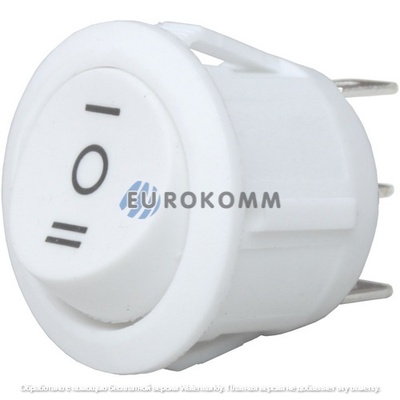 Переключатель Daier KCD1-5-103, ON-OFF-ON, 3pin, 6A 250V, белый