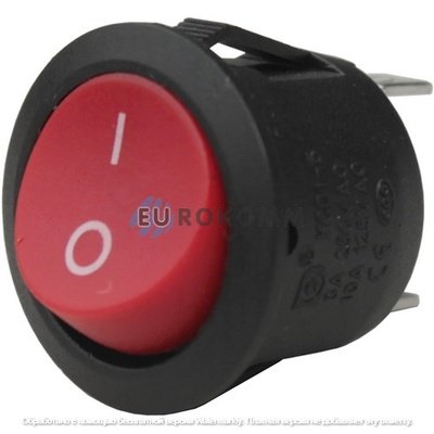 Переключатель Daier KCD1-5-102, ON-ON, 3pin, 6A 250V, красный