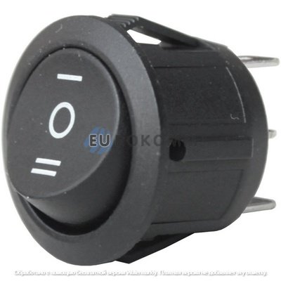 Переключатель Daier KCD1-5-103, ON-OFF-ON, 3pin, 6A 250V, чёрный