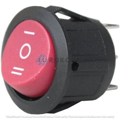 Переключатель Daier KCD1-5-103, ON-OFF-ON, 3pin, 6A 250V, красный