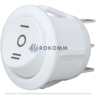 Переключатель Daier KCD1-5-103, ON-OFF-ON, 3pin, 6A 250V, белый