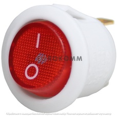Переключатель Daier KCD1-5-101N RD, ON-OFF, 3pin, 6A 250VAC, белый корпус