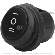 Переключатель Daier KCD1-5-103W BK, ON-OFF-ON, 3pin, 6A 250VAC, без подсветки