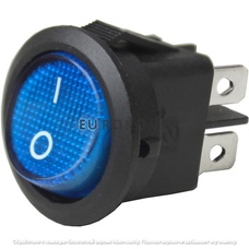 Переключатель Daier KCD1-8-201N, с подсветкой, ON-OFF, 4pin, 6A 250V, синий