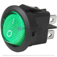 Переключатель Daier KCD1-8-201N, с подсветкой, ON-OFF, 4pin, 6A 250V, зелёный