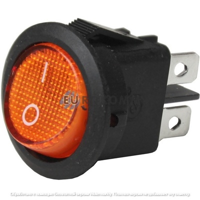 Переключатель Daier KCD1-8-201N, с подсветкой, ON-OFF, 4pin, 6A 250V, жёлтый