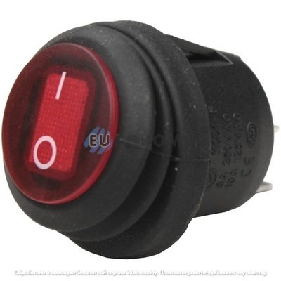 Переключатель Daier KCD1-5-101W RD, ON-OFF, 2pin, 6A 250VAC
