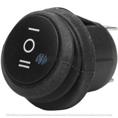 Переключатель Daier KCD1-5-103W BK, ON-OFF-ON, 3pin, 6A 250VAC, без подсветки