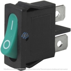 Переключатель Daier KCD1-12-101, ON-OFF, 2pin, 6A 250V, зелёный