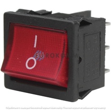 Переключатель Daier KCD1-6-202N RD, ON-ON, 6pin, 6A 250VAC, с подсветкой