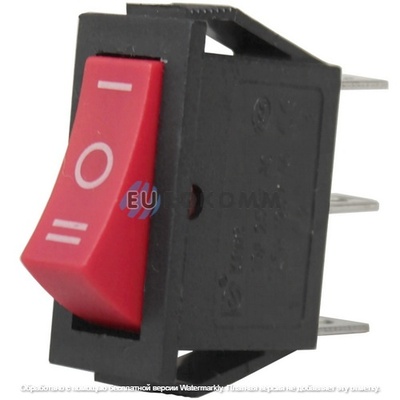 Переключатель Daier KCD3-103 RD, ON-OFF-ON, 3pin, 15A 250V, красный