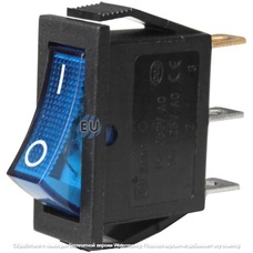 Переключатель Daier KCD3-101N, с подсветкой, ON-OFF, 3pin, 15A 250V, синий