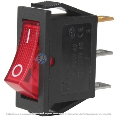 Переключатель Daier KCD3-101N, с подсветкой, ON-OFF, 3pin, 15A 250V, красный