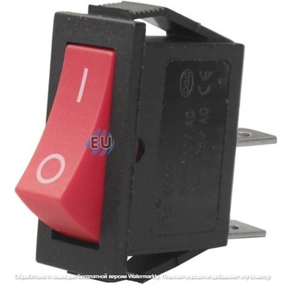 Переключатель Daier KCD3-101, ON-OFF, 2pin, 15A 250V, красный