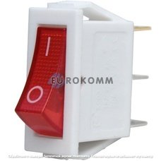 Переключатель Daier KCD3-101N RD, ON-OFF, 3pin, 15A 250VAC, красный, белый корпус