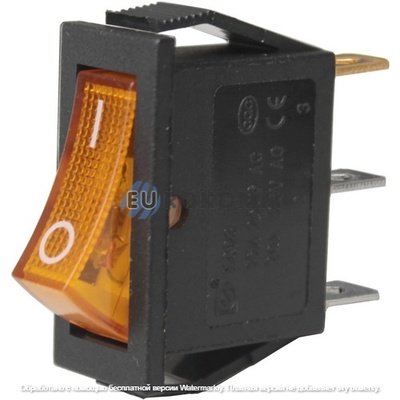 Переключатель Daier KCD3-101N, с подсветкой, ON-OFF, 3pin, 15A 250V, жёлтый