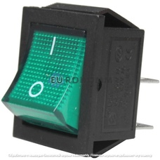 Переключатель Daier KCD2-201N, с подсветкой, ON-OFF, 4pin, 15A 250V, зелёный