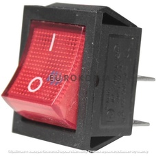 Переключатель Daier KCD2-201N, с подсветкой, ON-OFF, 4pin, 15A 250V, красный