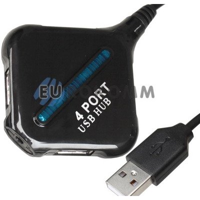 USB HUB на 4 порта USB 2.0 с подсветкой (Model:P-1005), в блистере