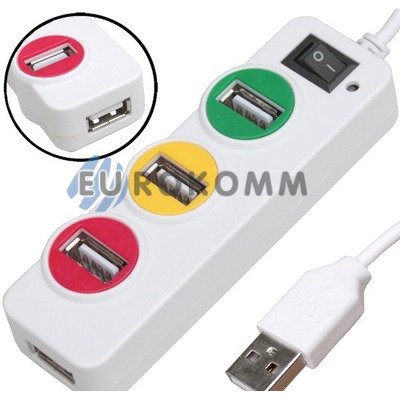 USB HUB на 4 порта USB 2.0, с выключателем (Model:P-1030)
