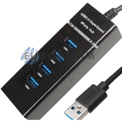 USB HUB на 4 порта USB 3.0, с подсветкой, в блистере