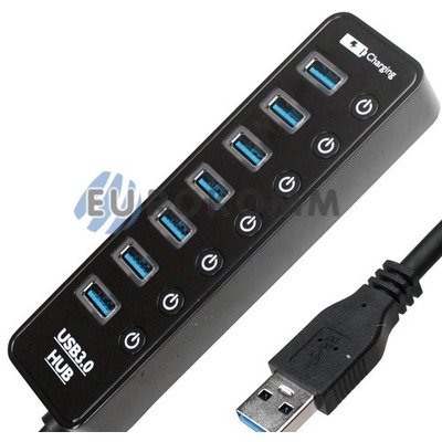 USB HUB на 7 портов USB 3.0, с выключателями и подсветкой