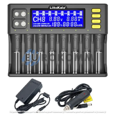 Зарядное устройство LiitoKala Lii-S8 для 8 аккумуляторов Ni-Mh/Li-Ion/LiFePO4/крона