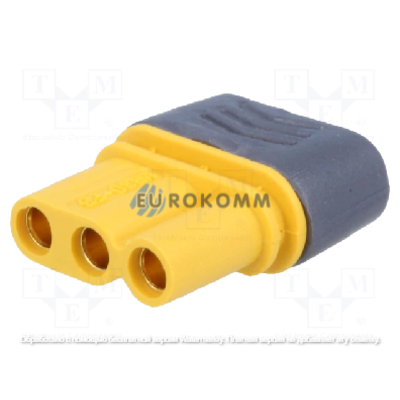 Гнездо питания Amass MR30(F), 3-х контактное, жёлтое