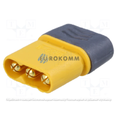 Штекер питания Amass MR30(M), 3-х контактный, жёлтый
