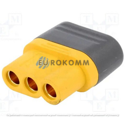 Гнездо питания Amass MR60(F), 3-х контактное, жёлтое