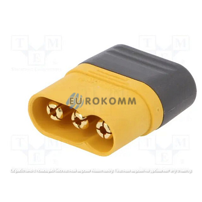 Штекер питания Amass MR60(M), 3-х контактный, жёлтый