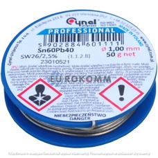 Припой Cynel Sn60Pb40-SW26 1мм, 50г