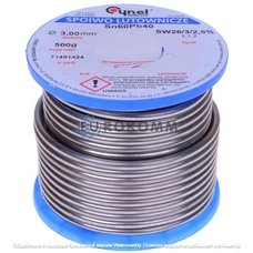 Припій Cynel Sn60Pb40-SW26, діам.-3мм, 500г на котушці