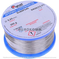 Припой Cynel Sn60Pb40-SW26, диам.-0,25мм, 250г на катушке