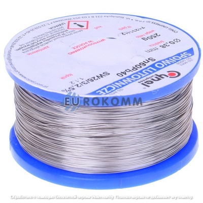Припой Cynel Sn60Pb40-SW26, диам.-0,38мм, 250г, на катушке