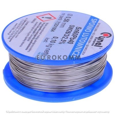 Припой Cynel Sn60Pb40-SW26, диам.-0,5мм, 100г, на катушке