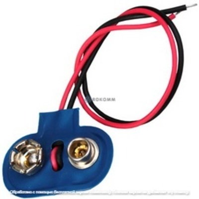 Гнездо держатель 9V кроны, с кабелем, синее