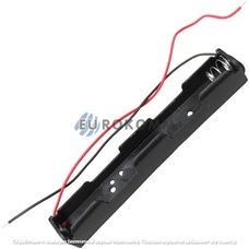 Корпус для двух батареек типа АА, 1.5V, Daier BH5-2004, с проводками 15см