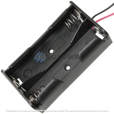 Корпус для двух батареек типа "18650", 3.7V, Daier BH18650-2001, с проводками 15см