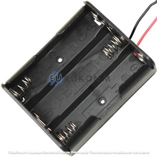 Корпус для трех батареек типа "18650", 3.7V, Daier BH18650-3001, с проводками 15см