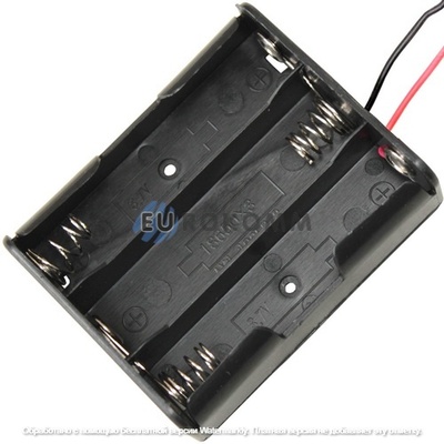 Корпус для трех батареек типа "18650", 3.7V, Daier BH18650-3001, с проводками 15см
