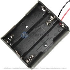 Корпус для трех батареек типа "18650", 3.7V, Daier BH18650-3001, с проводками 15см