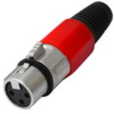 Гнездо CANON (XLR) 3pin, под шнур, красная гайка