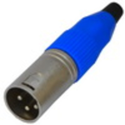 Штекер CANON (XLR) 3pin, под шнур, синяя гайка