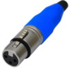 Гнездо CANON (XLR) 3pin, под шнур, синяя гайка