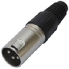 Штекер CANON (XLR) 3pin, под шнур, чёрная гайка