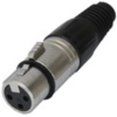 Гнездо CANON (XLR) 3pin, под шнур, чёрная гайка